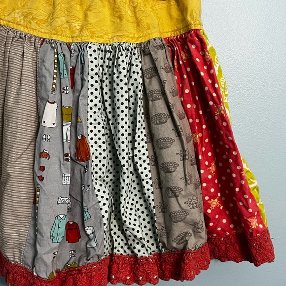 Girls Persnickety Size 8 Multi-Colored Patchwork Stripe Skirt - Picture 4 of 8